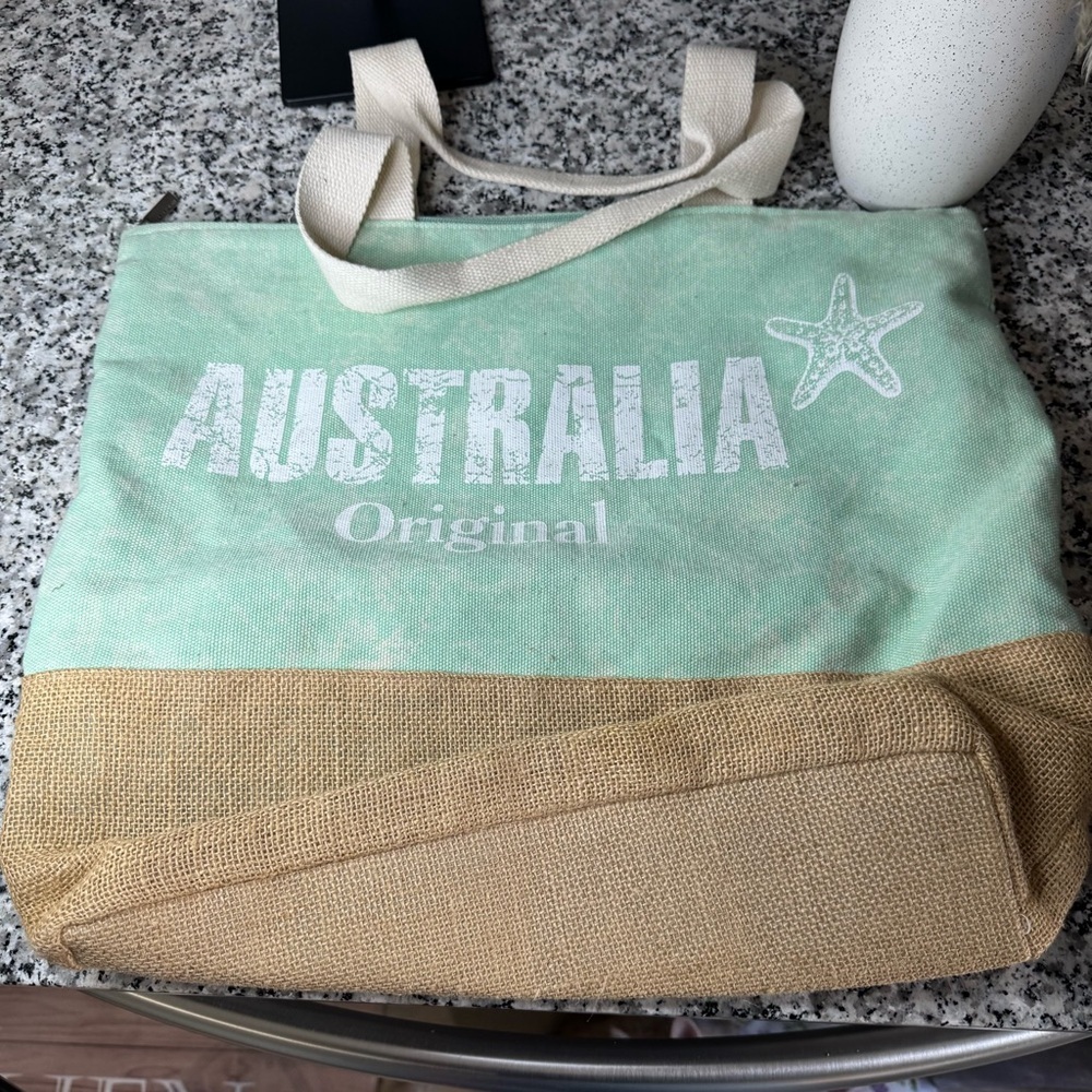 Robin Ruth | Mint and Tan Tote Bag